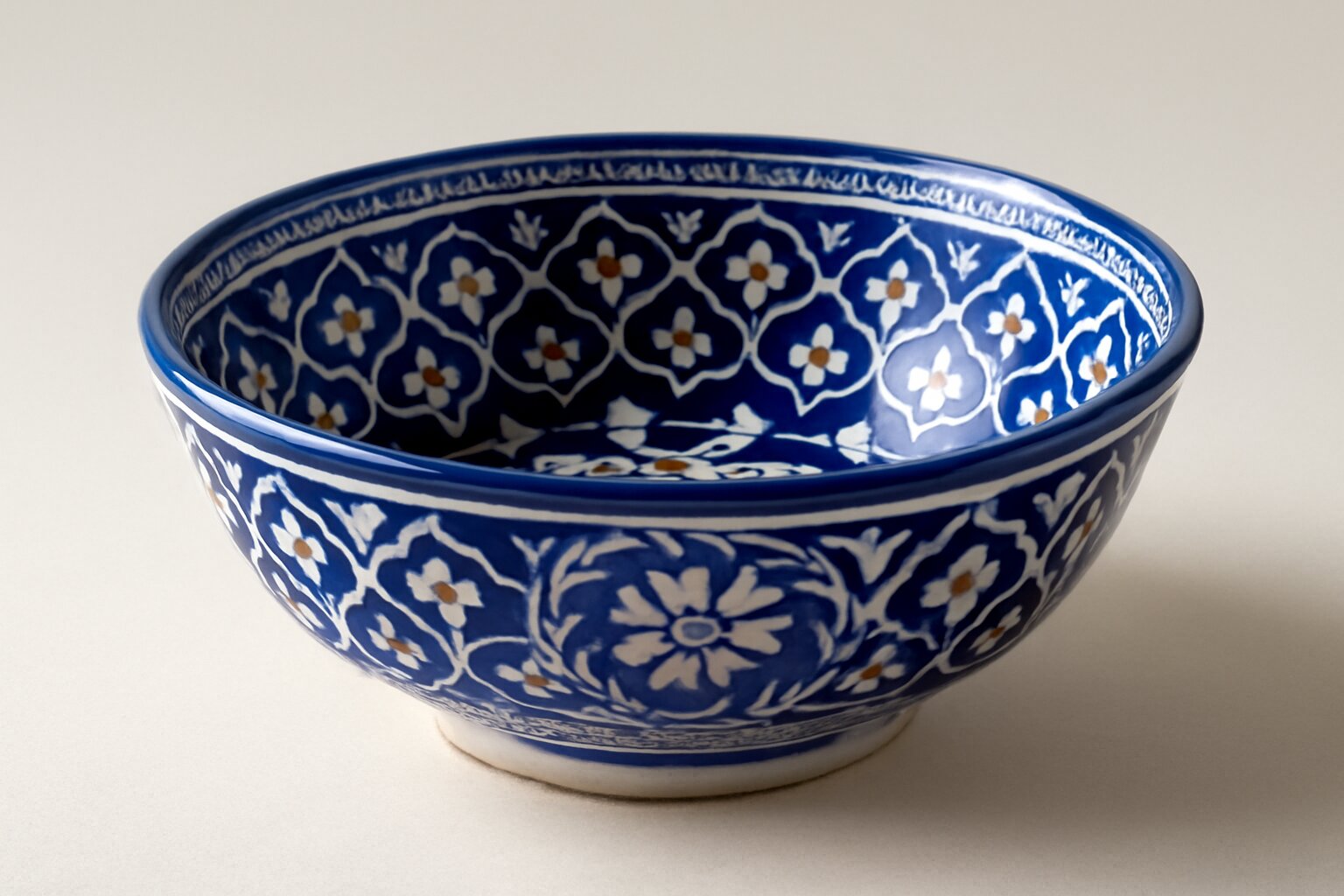Blue Pottery Serving Bowl — Jaipur