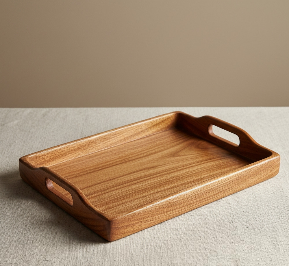 Wooden Serving Tray with Handles