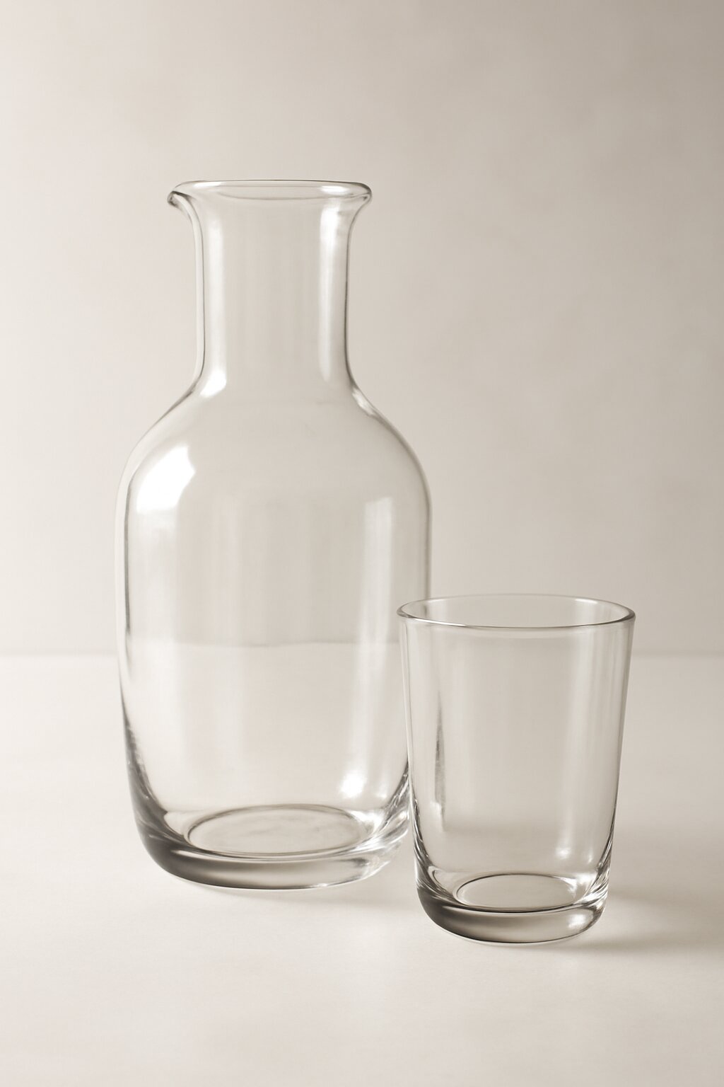 Handblown Glass Carafe with Tumbler