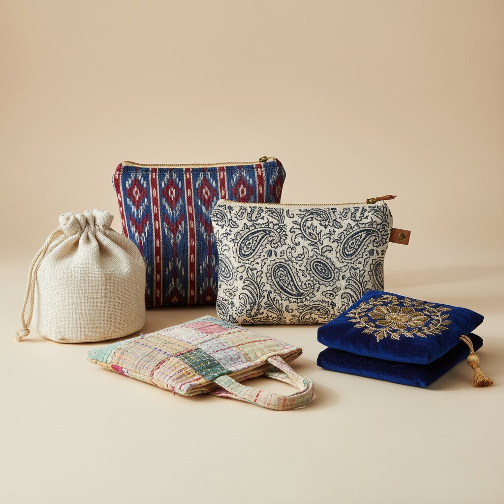 Textile Pouches (Zipper & Drawstring)